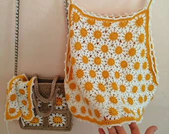 Knitting Daisy Crop Top / Cotton Crop / Crop Tops