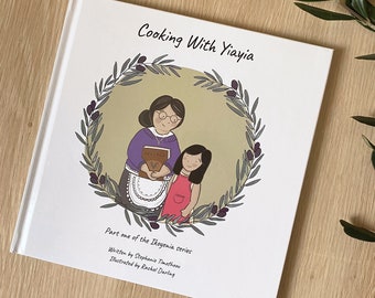 Cuisiner avec Yiayia, livre pour enfants bilingue grec