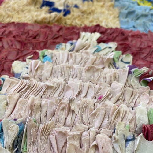 Different color in Minimalist Recyclad Clothing Rug, Beni Ourain Handmade Berber Runner shops 6x4 feet - Moroccan Azilal Carpet.bojaad carpet