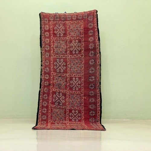 60 s Berber Rug 6x2 ft - Moroccan Azilal Area - Boujaad Runner - Handemade Runner - Home shops Decor