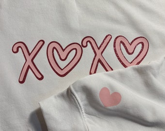 VALENTINE’S XOXO CREWNECK, Valentine’s Day Heart Sweatshirt, xoxo Sweatshirt - Love Sweatshirt - Pull mignon de la Saint-Valentin