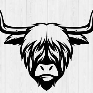 Highland Heifer Svg, Printable, Highland Cow Svg, Cow Face Svg, Cow Head Svg, Cow Svg, Digital Download, Heifer Svg, Cricut, Svg Cut File