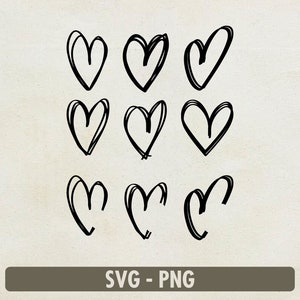 Hart Svg, Digitale Download, Hand Getekend Hart svg, Open Hart Svg, Liefde Svg, Doodle Hart Svg, Schets Hart Svg, Silhouet, Svg Cut File