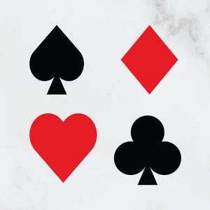 Card Suits Svg, Digital Download, Playing Card Svg, Spades, Diamonds, Hearts, Clubs Svg, Play Card Suits Svg, Silhouette, Svg Cut File