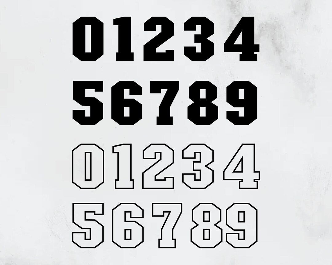 Sport Numbers Svg, Digital Download, Sports Jersey Font Svg, Jersey