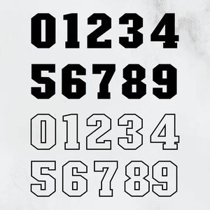 Sport Numbers Svg, Digital Download, Sports Jersey Font Svg, Jersey Number Svg, Sport Font Svg, Silhouette, Svg Cut File, Numbers Svg