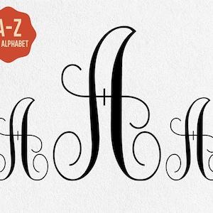 A bis Z Alphabet Svg, Split Monogramm Svg, Monogramm Buchstaben Svg, Alphabet Svg, Digitaler Download, Monogramm Schriftart Svg, Cricut, Svg Cut File