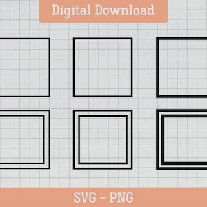Square Frame Svg, Square Stroke Svg, Digital Download, Border Svg, Layered Square Svg, Rectangle Frame Svg, Silhouette, Svg Cut File