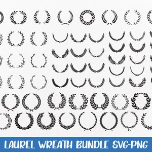 58 Laurel Wreath Bundle Svg, Laurel Wreath Svg, Laurel Circle Svg, Digital Download, Laurel Wreath Png, Monogram Svg, Wreath Svg, Png