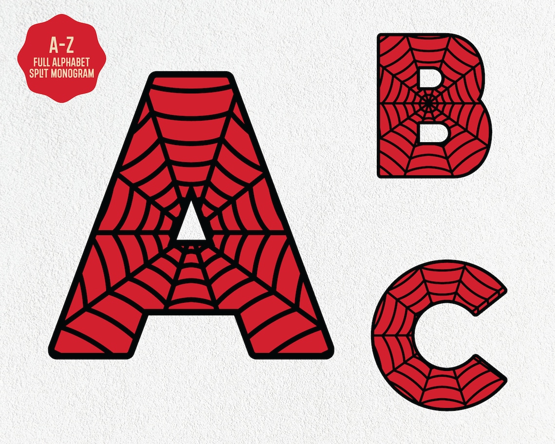 Alfabeto Araña Svg Letras Telaraña Svg Alfabeto Spiderman - Etsy México