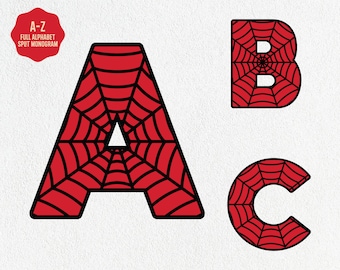 spiderman alphabet etsy