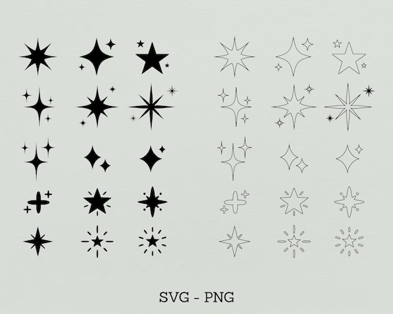 Sparkle Stars Svg Sparkle Svg Shooting Stars Svg Digital - Etsy
