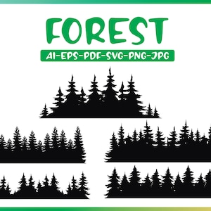 Forest Svg, Pine Tree Svg, Treeline Svg, Forest Bundle Svg, Trees Svg Bundle, Svg Cut File, Commercial Use Svg, Cricut, Digital Download