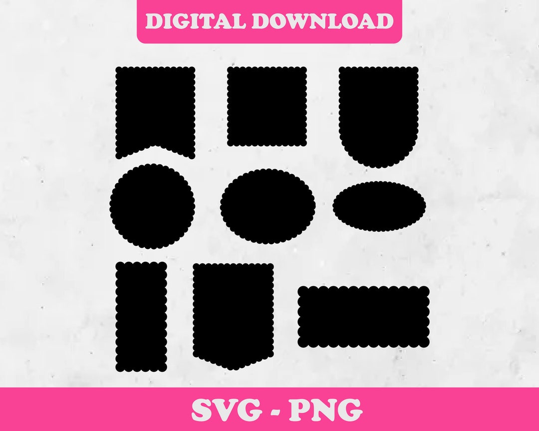 Scallop Shape Svg, Digital Download, Basic Shape Svg, Scallop Frame Svg ...