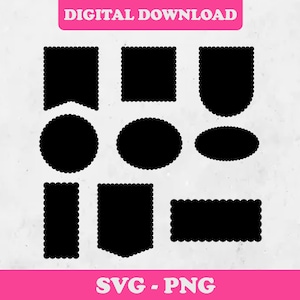 Scallop Shape Svg, Digital Download, Basic Shape Svg, Scallop Frame Svg, Shape Svg, Cricut, Frame Png, Photo Frame Svg, Svg Cut File
