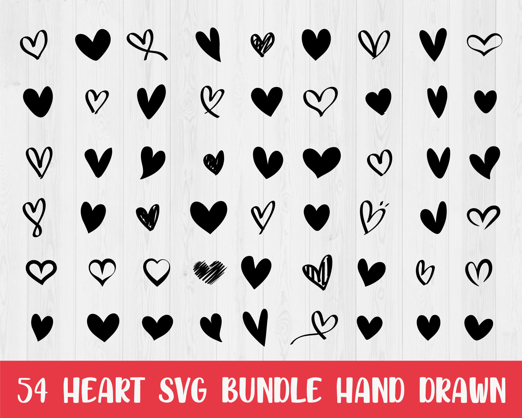 Corazón svg, dibujado a mano svg, descarga digital, san Valentín svg ...