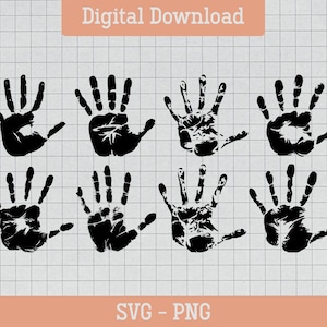Handprint SVG, Digital Download, Hands SVG, Hand print Svg, Commercial Use, Cricut, Hand Print Svg, Instant Download, Svg Cut File