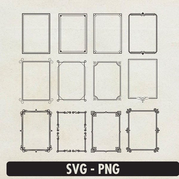 Bordure cadres Svg, bordure cadres Clipart, Svg cadres de page, cadre pleine page bordures Svg, Svg transparent, téléchargement numérique, fichier coupé Svg