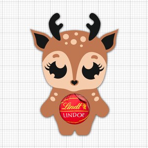 Porte-chocolat Deer Lindt, Fichier svg coupé, Porte-rennes en chocolat, SVG de Noël, SVG de renne, Fichiers découpés au laser, Fichiers SVG pour Cricut
