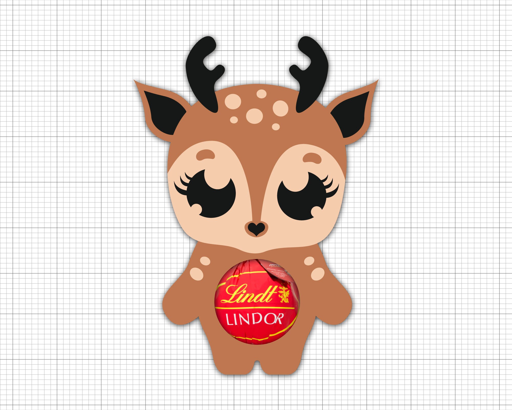Deer Lindt Chocolate Holder Svg Cut File Chocolate Reindeer Etsy Hong