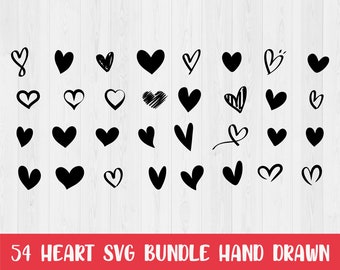 Heart Svg, Hand Drawn Svg, Digital Download, Valentine Day Svg, Love Svg, Silhouette, Doodle Heart Svg, Open Heart Svg, Cricut, Svg Cut File