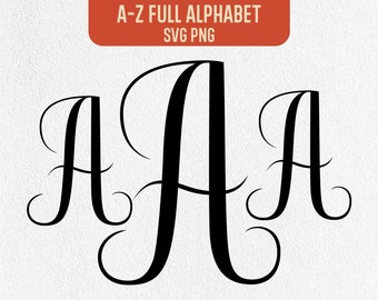 Interlocking Fancy Monogram SVG, A to Z Alphabet Svg, Alphabet Svg, Digital Download, Monogram Font Svg, Alphabet Cut File, Svg Cut File