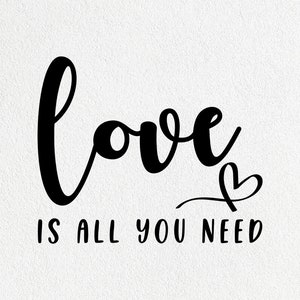 Love Is All You Need Svg, Love Svg, Happy Valentines Day Svg, Heart Svg, Silhouette, Valentines Svg, Svg Cut File, Cricut, Digital Download
