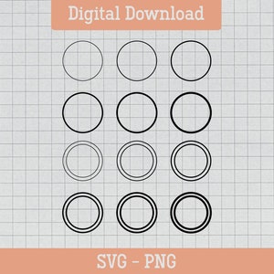 Kreis Rahmen Svg, Kreise Strich Svg, Digitaler Download, Grunge Kreise Svg, Skizze Kreis Svg, Kreis Svg, Silhouette, Svg Cut Datei