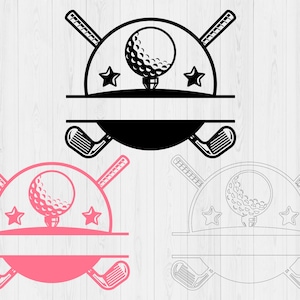 Golf Name Frame Svg, Monogram Svg, Golf Svg, Printable, Golf Ball Svg, Golf Club Svg, Digital Download, Golfing Svg, Svg Cut File, Svg, Png