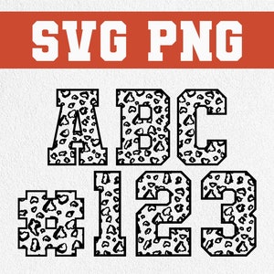 Leopard Print Alphabet Svg, Leopard Numbers Svg, Monogram Print Numbers Svg, Cheetah Print Svg, Digital Download, Cricut, Svg Cut File