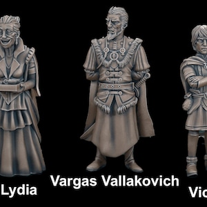 Vargas/Lydia/Victor Vallakovich (Individual or Bundle) - 32mm/28mm RPG Miniature for Curse of Strahd, D&D, Pathfinder, etc.,