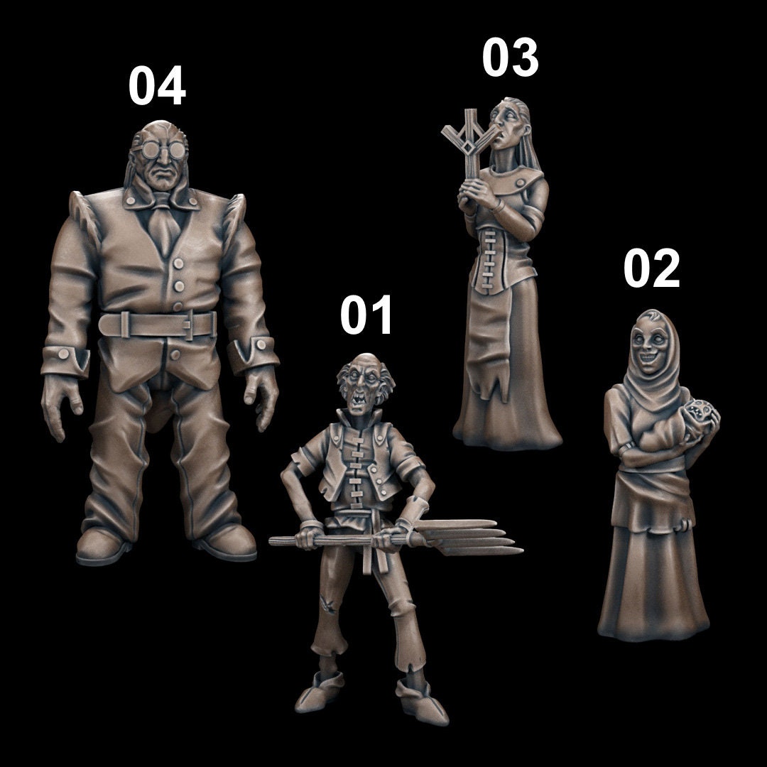 Creepy Villagers (single or Bundle) - 32mm RPG Miniature for Wargaming ...