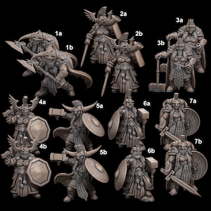 Weiblicher Zwerg (Single oder Bundle - Bearded/Unbearded) - 32mm/28mm RPG Miniatur für Wargaming, D & D, Pathfinders, etc.,
