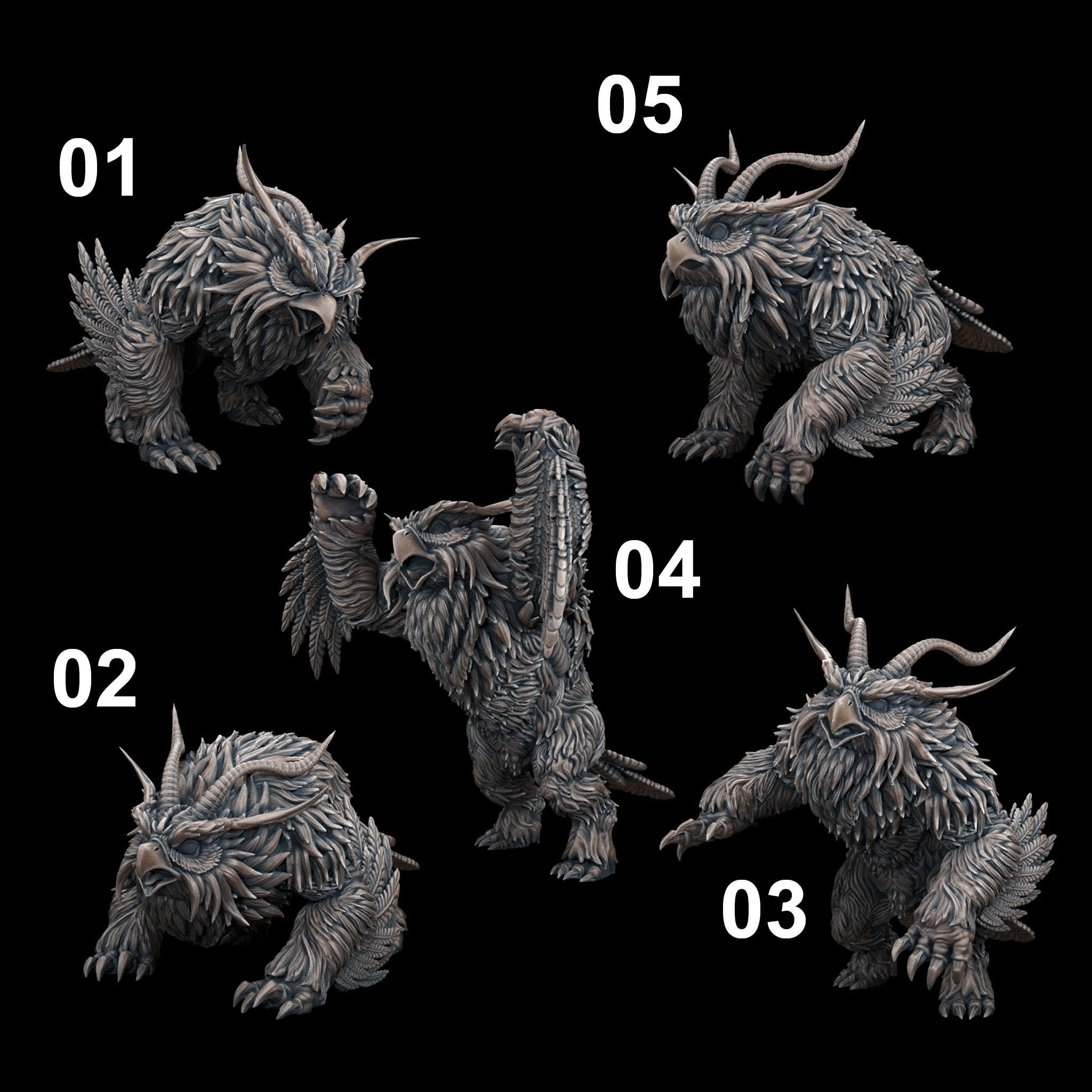 Owlbear (5 minis - Individual or Bundle)  - 32mm/28mm RPG Miniature for wargaming, D&D, Pathfinder, etc.,