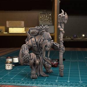 Gnoll Mage or Shaman - 32mm/28mm RPG Miniature for wargaming, D&D, Pathfinders, etc.,