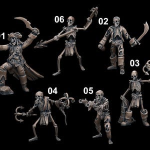 Skeleton Pirates (Individual or Bundle) - 32mm/28mm RPG,Miniatures for D&D, Pathfinder, etc.,