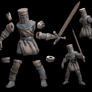 Black Knight (Magnetic Limbs) - 32mm for wargaming, DND, Pathfinder, etc.,