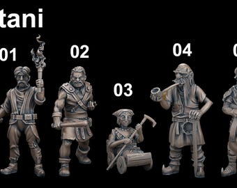 Vistani / Gypsies / Townsfolk (Individual or Bundle) - 32mm/28mm RPG Miniatures for Curse of Strahd, D&D, Pathfinder, etc.,