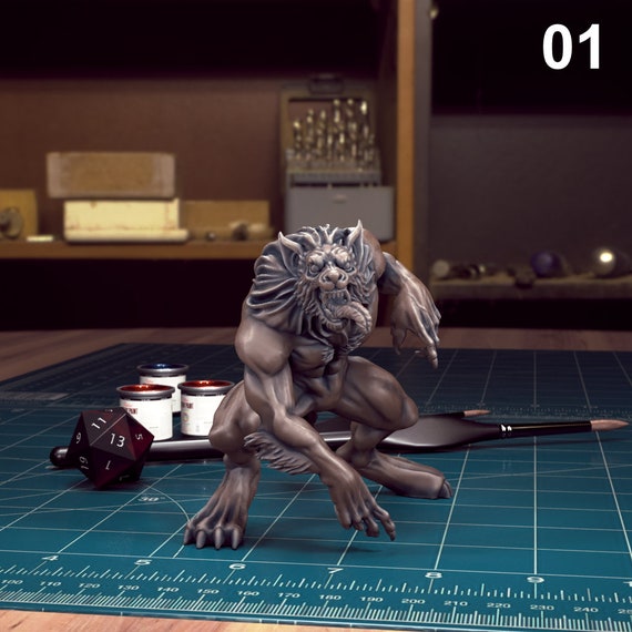 Loup-garou - Échelle 32 Mm - Miniature Non Peinte - France