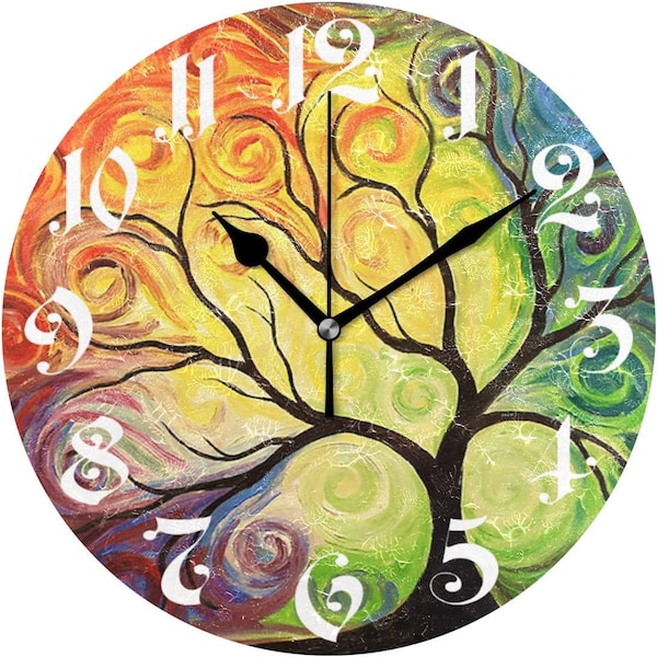Tree of Life Garden Wall Clock, 10 Inches Diameter, Perfect For Outdoor/Indoor Use