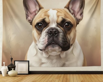 Arazzo da parete a forma di bulldog francese / Decorazione per la casa con cane francese, regali per cani francesi, arte murale
