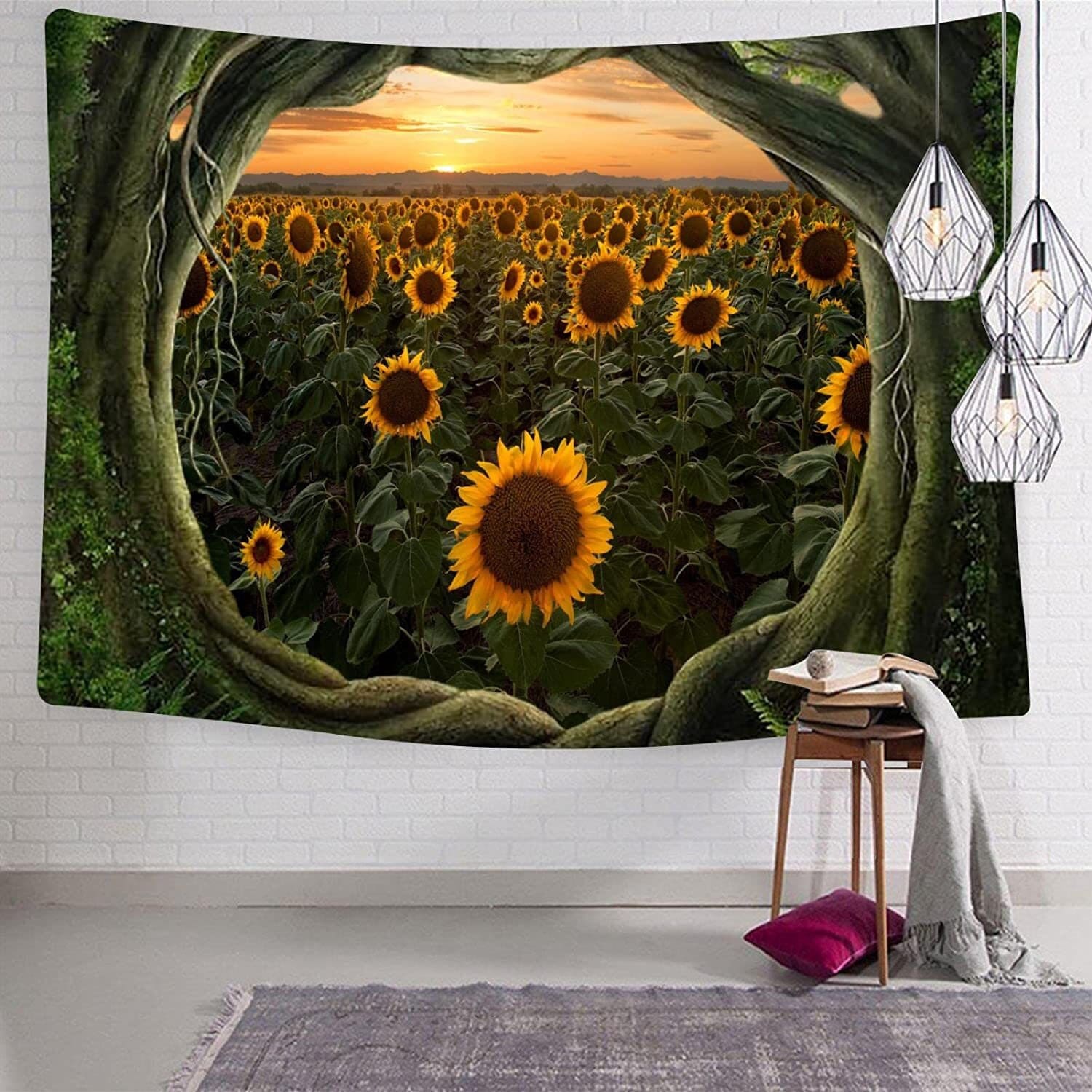 Discover Sunflower Wall Art Sunflower Wall Hanging Sunflower Wall Sunflower Wall Art | Flower Tapestry