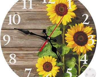 Sunflower Garden Wall Clock,  30cm Perfect For Outdoor/Indoor Use