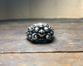 Barong Sterling Silver Ring: Balinese Myth Jewelry