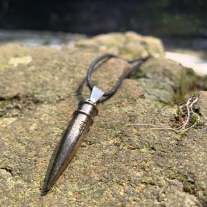 Bullet Necklace for Men - Iron Bullet Pendant - Military Style Necklace - Gunmetal Jewelry - Tactical Gift for Him