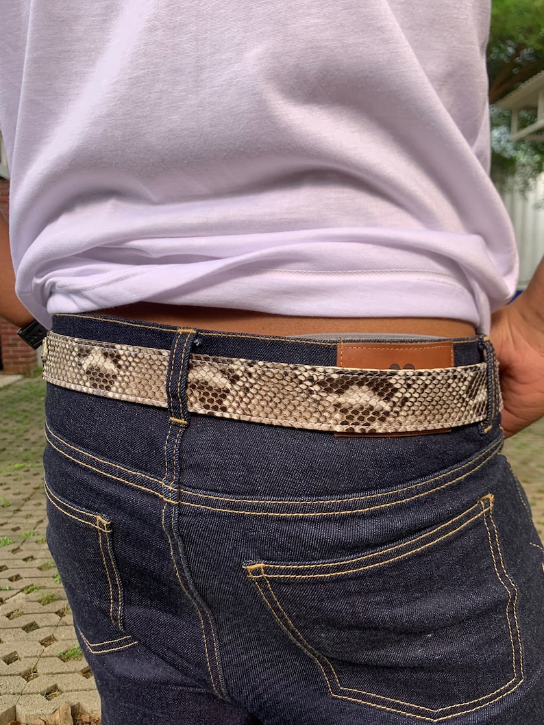 Genuine Python Snake Skin Leather Belt, Handmade Men's Belt - Etsy