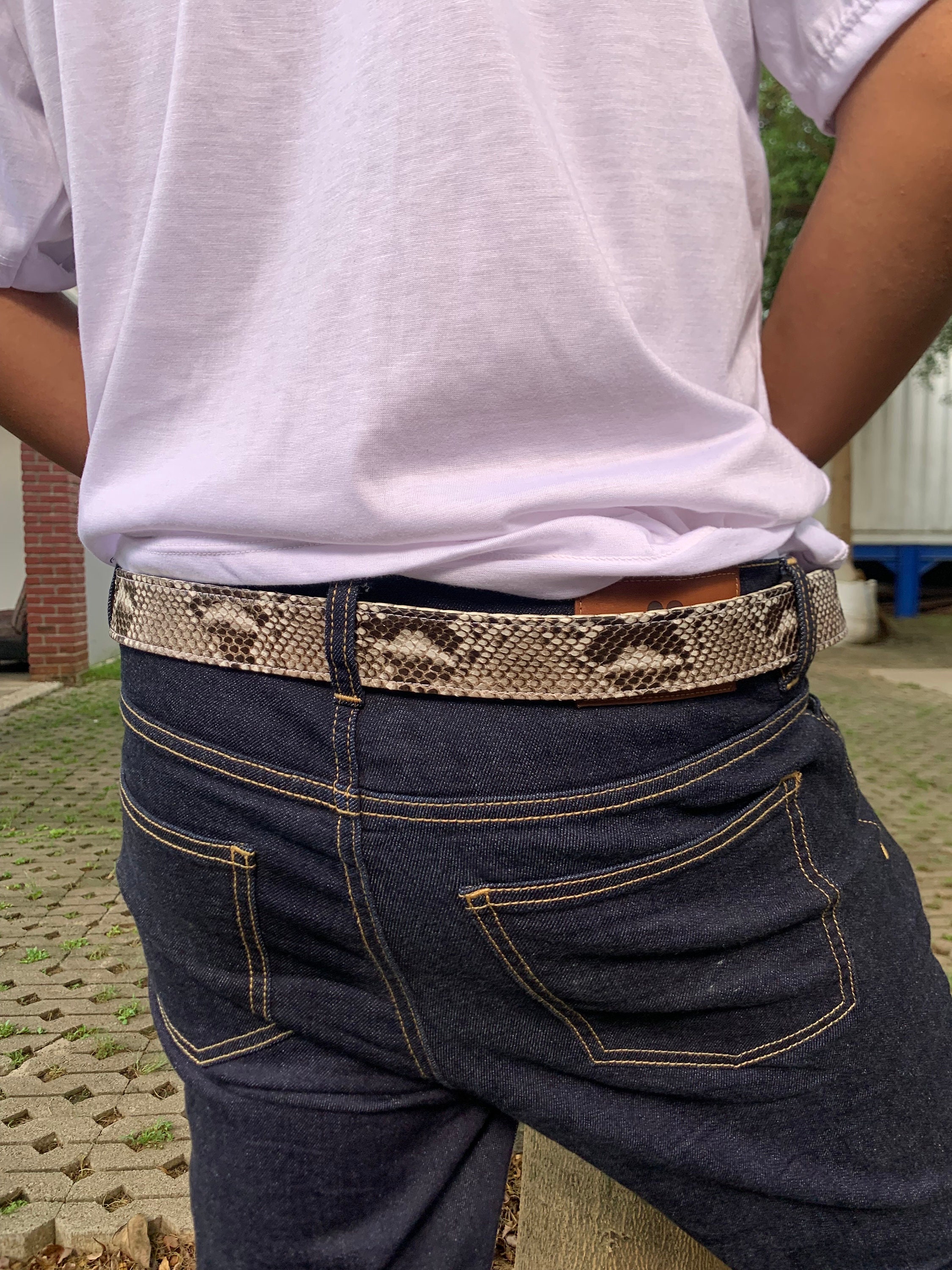 Genuine Python Snake Skin Leather Belt, Handmade Men's Belt - Etsy