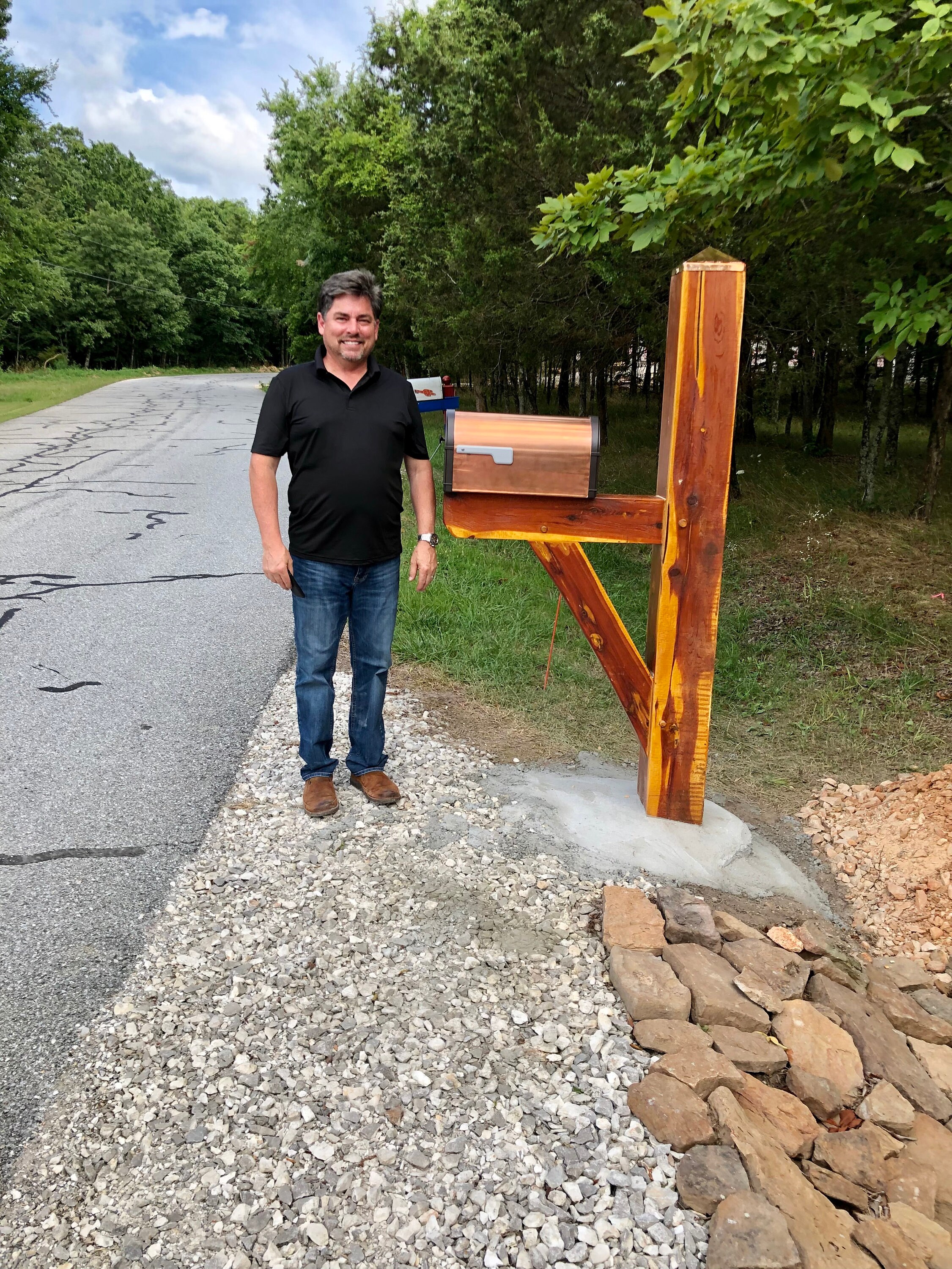 Cedar Mortise & Tenon Mailbox Post With Copper Mailbox. Etsy