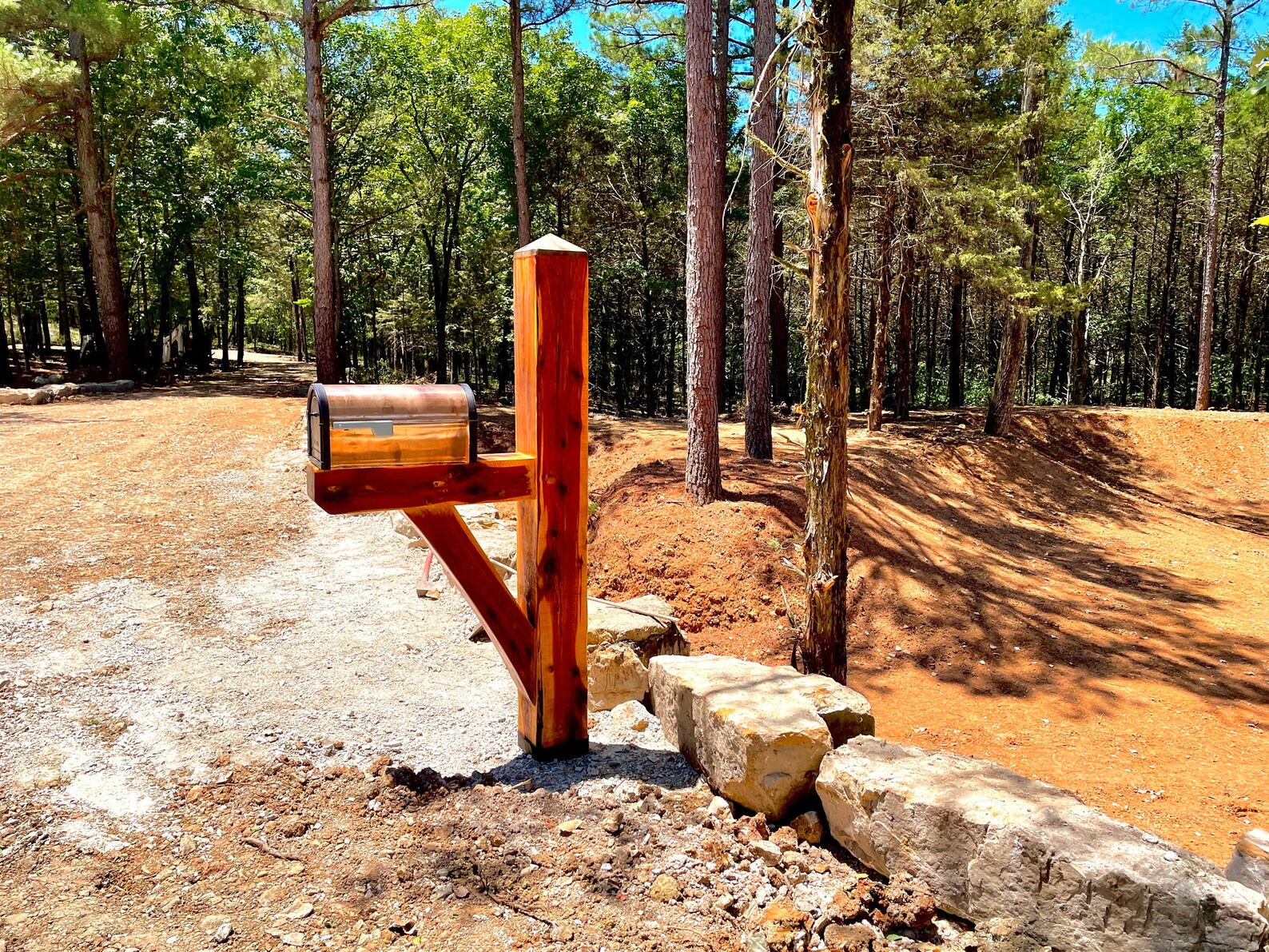 Cedar Mortise & Tenon Mailbox Post With Copper Mailbox. Etsy