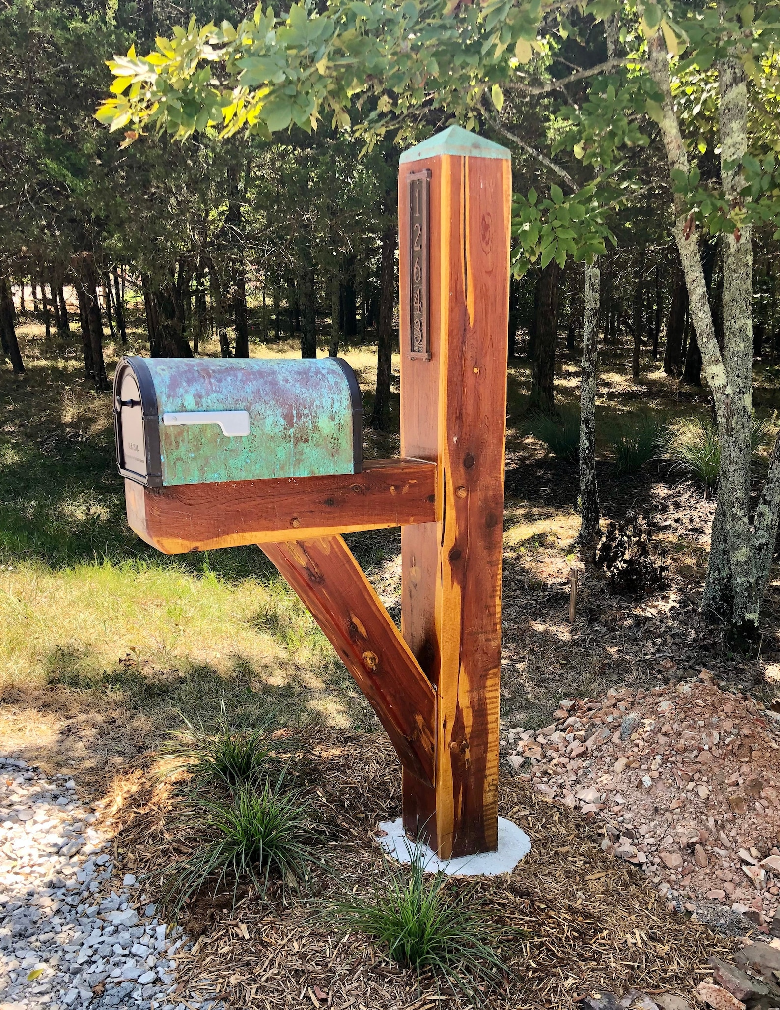 Cedar Mortise & Tenon Mailbox Post With Copper Mailbox. Etsy